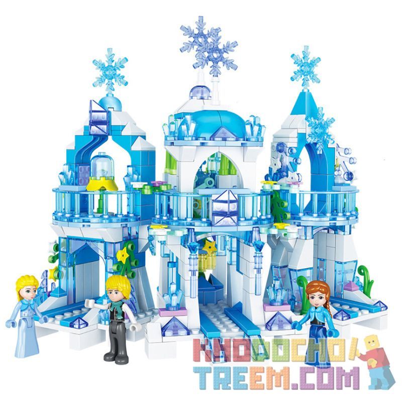 ZHEGAO QL2217 2217 non Lego VƯƠNG QUỐC BĂNG VÀ TUYẾT bộ đồ chơi xếp lắp ráp ghép mô hình Frozen ICELAND COLORS Nữ Hoàng Băng Giá 463 khối