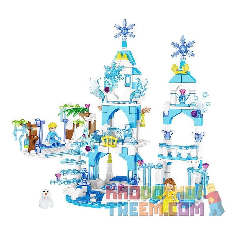 ZHEGAO QL2217 2217 non  VƯƠNG QUỐC BĂNG VÀ TUYẾT bộ đồ chơi xếp lắp ráp ghép mô hình Frozen ICELAND COLORS Nữ Hoàng Băng Giá 463 khối