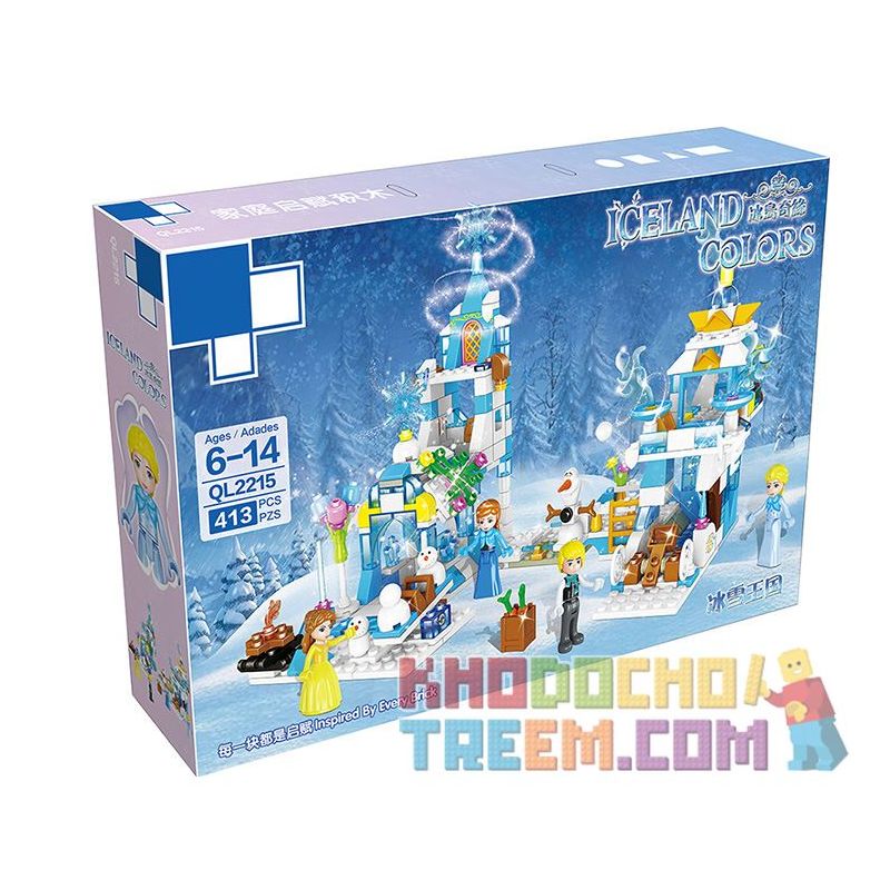 ZHEGAO QL2217 2217 non  VƯƠNG QUỐC BĂNG VÀ TUYẾT bộ đồ chơi xếp lắp ráp ghép mô hình Frozen ICELAND COLORS Nữ Hoàng Băng Giá 463 khối