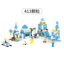 ZHEGAO QL2217 2217 non  VƯƠNG QUỐC BĂNG VÀ TUYẾT bộ đồ chơi xếp lắp ráp ghép mô hình Frozen ICELAND COLORS Nữ Hoàng Băng Giá 463 khối
