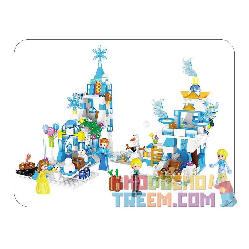 ZHEGAO QL2217 2217 non  VƯƠNG QUỐC BĂNG VÀ TUYẾT bộ đồ chơi xếp lắp ráp ghép mô hình Frozen ICELAND COLORS Nữ Hoàng Băng Giá 463 khối