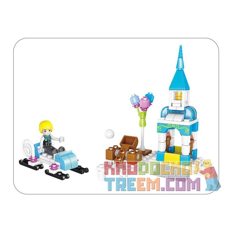 ZHEGAO QL2217 2217 non  VƯƠNG QUỐC BĂNG VÀ TUYẾT bộ đồ chơi xếp lắp ráp ghép mô hình Frozen ICELAND COLORS Nữ Hoàng Băng Giá 463 khối