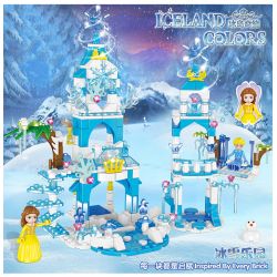 ZHEGAO QL2217 2217 non  VƯƠNG QUỐC BĂNG VÀ TUYẾT bộ đồ chơi xếp lắp ráp ghép mô hình Frozen ICELAND COLORS Nữ Hoàng Băng Giá 463 khối