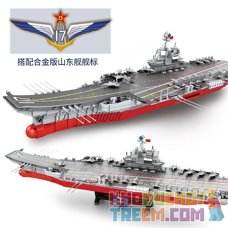 SEMBO 202001 non  QUÂN ĐỘI GIẢI PHÓNG NHÂN DÂN TRUNG QUỐC TÀU SÂN BAY SƠN ĐÔNG bộ đồ chơi xếp lắp ráp ghép mô hình Creator PLA.NAVY SHANDONG Sáng Tạo 3010 khối