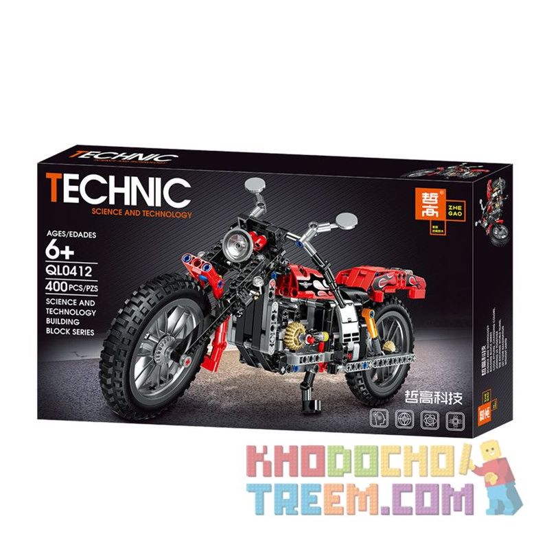 ZHEGAO QL0412 0412 non  HARLEY MOTORCYCLE. bộ đồ chơi xếp lắp ráp ghép mô hình  Kỹ Thuật Công Nghệ Cao Mô Hình Phương Tiện 400 khối