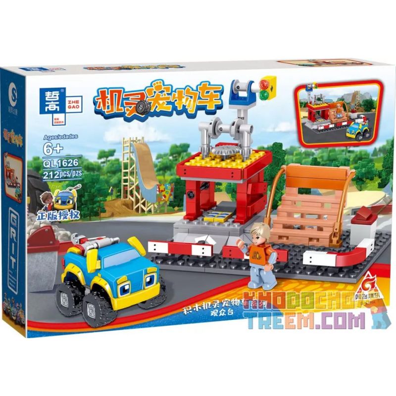 ZHEGAO QL1626 1626 QL1627 1627 QL1628 1628 QL1629 1629 QL1630 1630 non  MẠCH BỐN TRONG MỘT bộ đồ chơi xếp lắp ráp ghép mô hình Smart Pet Car Xe Thú Cưng Thông Minh 212 khối