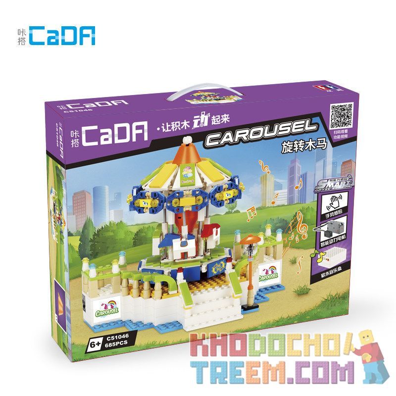 DOUBLEE CADA C51046 51046 non  BĂNG CHUYỀN bộ đồ chơi xếp lắp ráp ghép mô hình CAROUSEL 585 khối