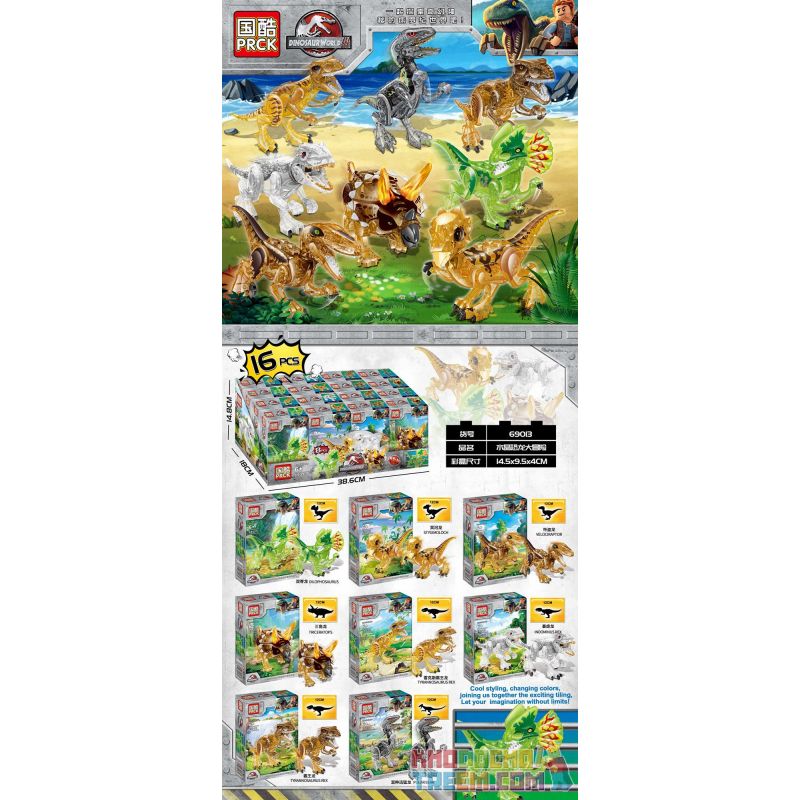 PRCK 69013 non Lego CUỘC PHIÊU LƯU CỦA KHỦNG LONG PHA LÊ bộ đồ chơi xếp lắp ráp ghép mô hình Jurassic World Thế Giới Khủng Long