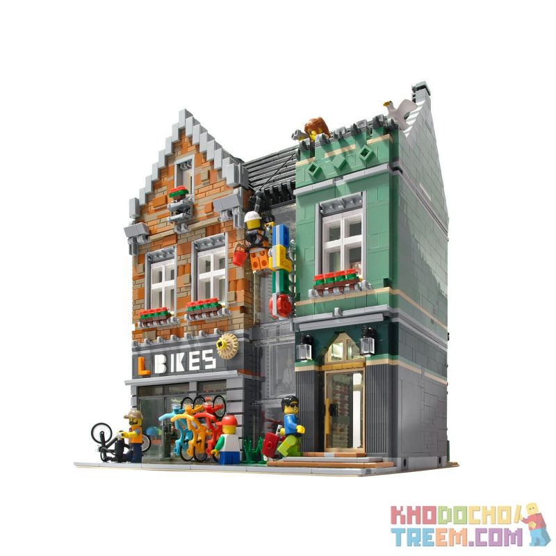 URGE 10181 REBRICKABLE MOC-7286 7286 MOC7286 SHENZHEN RAEL ENTERTAINMENT 10004 ZHEGAO 00959 non  CỬA HÀNG XE ĐẠP SÁNG TẠO bộ đồ chơi xếp lắp ráp ghép mô hình Creator BIKE SHOP 3668 khối