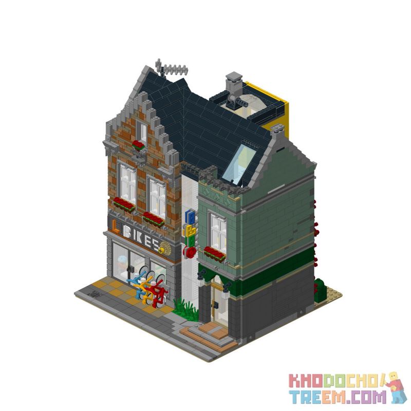 URGE 10181 REBRICKABLE MOC-7286 7286 MOC7286 SHENZHEN RAEL ENTERTAINMENT 10004 ZHEGAO 00959 non  CỬA HÀNG XE ĐẠP SÁNG TẠO bộ đồ chơi xếp lắp ráp ghép mô hình Creator BIKE SHOP 3668 khối