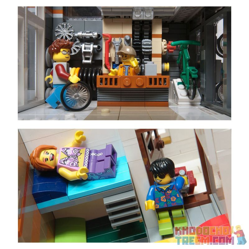 URGE 10181 REBRICKABLE MOC-7286 7286 MOC7286 SHENZHEN RAEL ENTERTAINMENT 10004 ZHEGAO 00959 non  CỬA HÀNG XE ĐẠP SÁNG TẠO bộ đồ chơi xếp lắp ráp ghép mô hình Creator BIKE SHOP 3668 khối