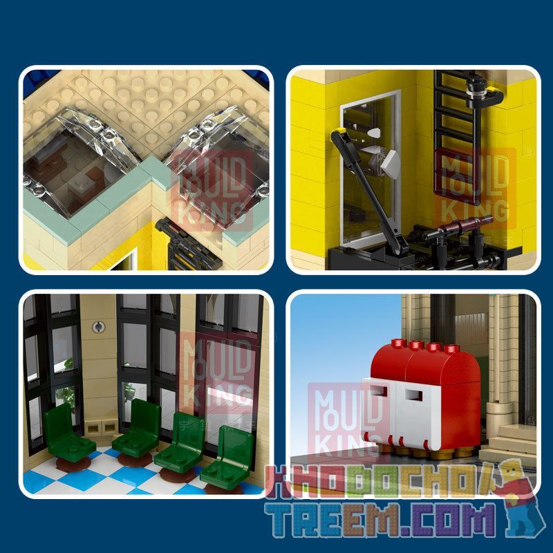 JIESTAR 89111 MouldKing 16010 Mould King 16010 REBRICKABLE MOC-17366 17366 MOC17366 ZHEGAO DZ6023 6023 non  GÓC BƯU ĐIỆN bộ đồ chơi xếp lắp ráp ghép mô hình Creator CORNER POST OFFICE Sáng Tạo 4342 khối