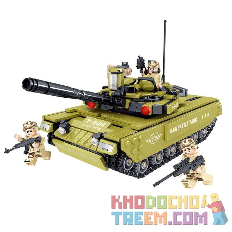ZHEGAO QL0135 0135 non Lego XE TĂNG CHIẾN ĐẤU CHỦ LỰC T-84M bộ đồ chơi xếp lắp ráp ghép mô hình Tank Battle ARMORED FIST Xe Tăng Đối Đầu 775 khối