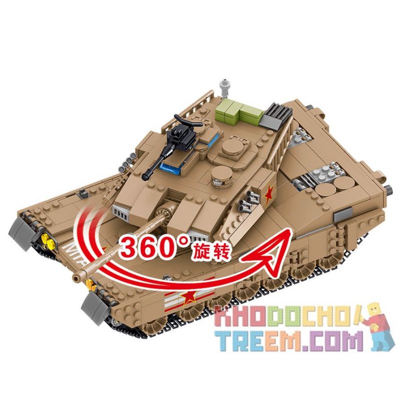 ZHEGAO QL0129 0129 non  XE TĂNG CHIẾN ĐẤU CHỦ LỰC M1A2 CỦA TRUNG QUỐC bộ đồ chơi xếp lắp ráp ghép mô hình Tank Battle TANKSFORCE Xe Tăng Đối Đầu 1051 khối