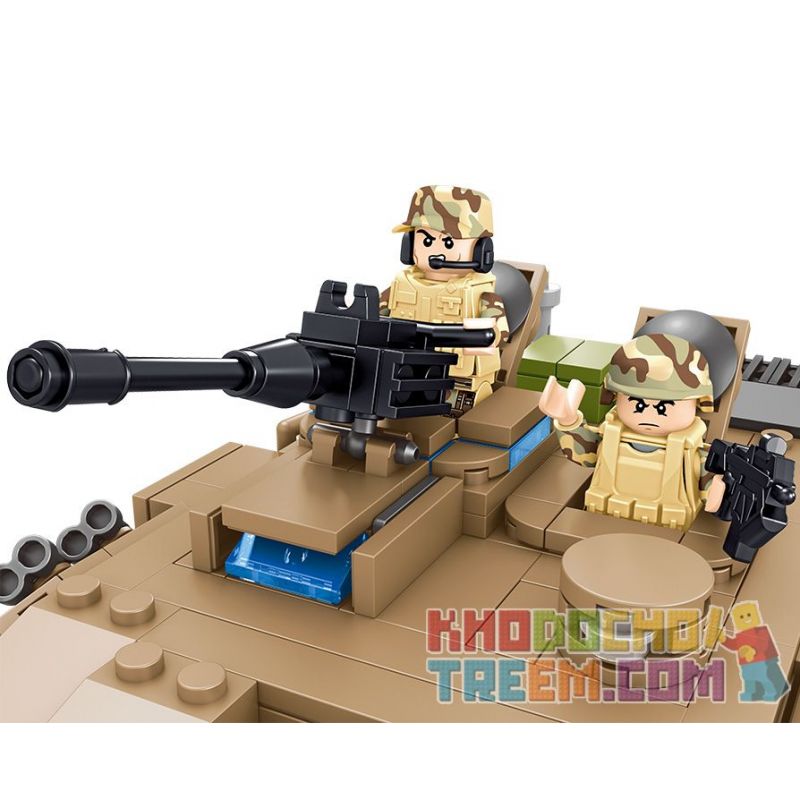 ZHEGAO QL0129 0129 non  XE TĂNG CHIẾN ĐẤU CHỦ LỰC M1A2 CỦA TRUNG QUỐC bộ đồ chơi xếp lắp ráp ghép mô hình Tank Battle TANKSFORCE Xe Tăng Đối Đầu 1051 khối