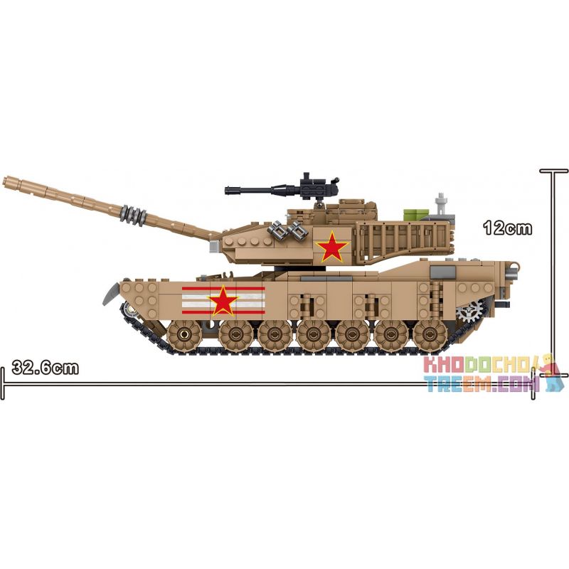 ZHEGAO QL0129 0129 non  XE TĂNG CHIẾN ĐẤU CHỦ LỰC M1A2 CỦA TRUNG QUỐC bộ đồ chơi xếp lắp ráp ghép mô hình Tank Battle TANKSFORCE Xe Tăng Đối Đầu 1051 khối