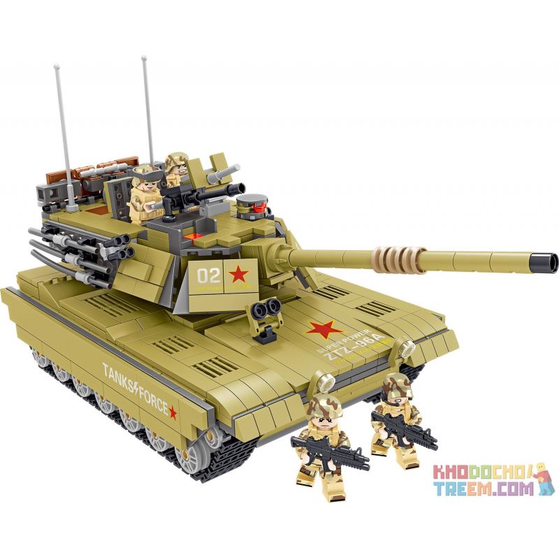 ZHEGAO QL0130 0130 non  XE TĂNG CHIẾN ĐẤU CHỦ LỰC KIỂU 96A CỦA TRUNG QUỐC bộ đồ chơi xếp lắp ráp ghép mô hình Military Army TANKSFORCE Quân Sự Bộ Đội 1065 khối
