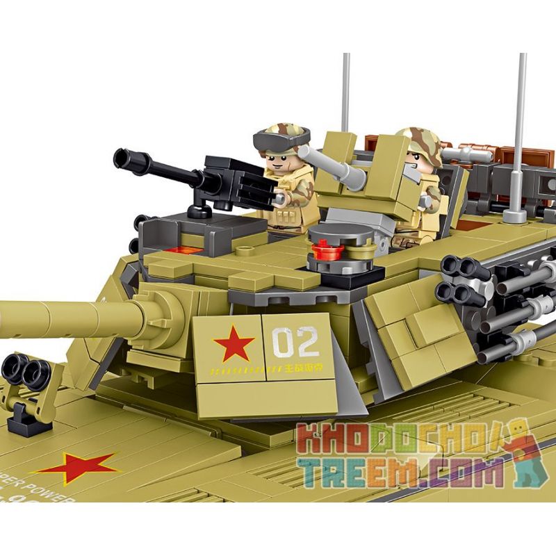 ZHEGAO QL0130 0130 non  XE TĂNG CHIẾN ĐẤU CHỦ LỰC KIỂU 96A CỦA TRUNG QUỐC bộ đồ chơi xếp lắp ráp ghép mô hình Military Army TANKSFORCE Quân Sự Bộ Đội 1065 khối