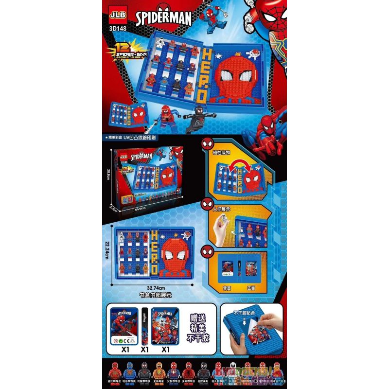 JLB 3D148 non Lego SÁCH ẤN BẢN CỦA NGƯỜI SƯU TẬP bộ đồ chơi xếp lắp ráp ghép mô hình Super Heroes SPIDER-MAN Siêu Nhân Anh Hùng