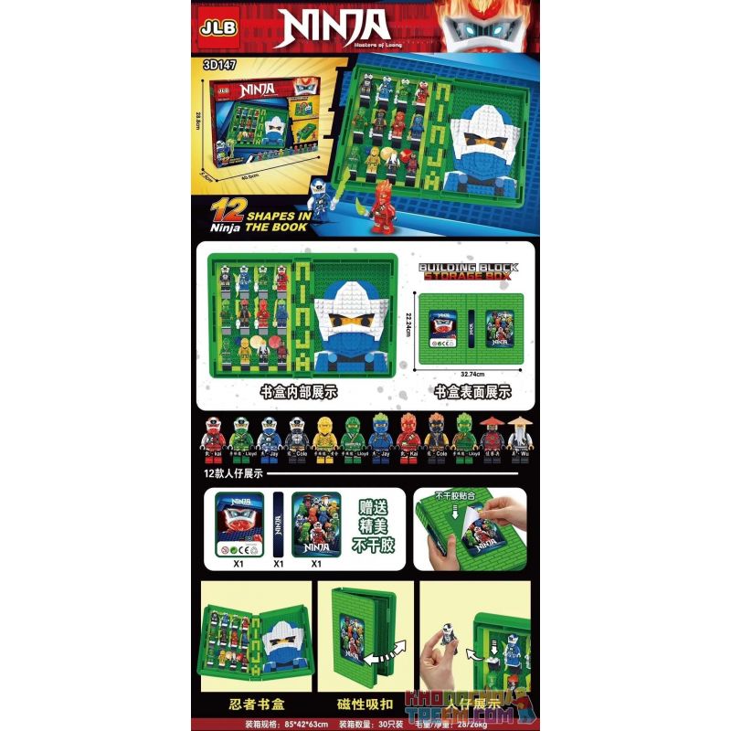 JLB 3D147 non Lego SÁCH TUYỂN TẬP NINJA bộ đồ chơi xếp lắp ráp ghép mô hình The Lego Ninjago Movie Ninja Lốc Xoáy