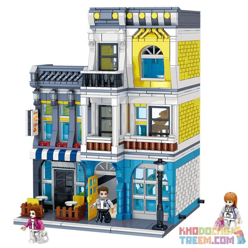 ZHEGAO QL0934 0934 non Lego QUÁN CÀ PHÊ MÙA HÈ bộ đồ chơi xếp lắp ráp ghép mô hình Creator SUMMER COFFEE SHOP Sáng Tạo 1278 khối