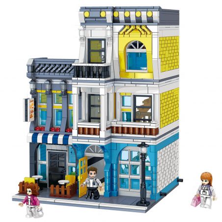 ZHEGAO QL0934 0934 non  QUÁN CÀ PHÊ MÙA HÈ bộ đồ chơi xếp lắp ráp ghép mô hình Creator SUMMER COFFEE SHOP Sáng Tạo 1278 khối