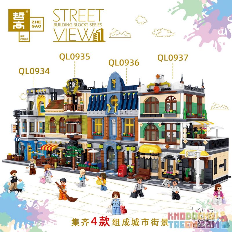 ZHEGAO QL0934 0934 non  QUÁN CÀ PHÊ MÙA HÈ bộ đồ chơi xếp lắp ráp ghép mô hình Creator SUMMER COFFEE SHOP Sáng Tạo 1278 khối ZHEGAO QL0934 0934 non  QUÁN CÀ PHÊ MÙA HÈ bộ đồ chơi xếp lắp ráp ghép mô hình Creator SUMMER COFFEE SHOP Sáng Tạo 1278 khối