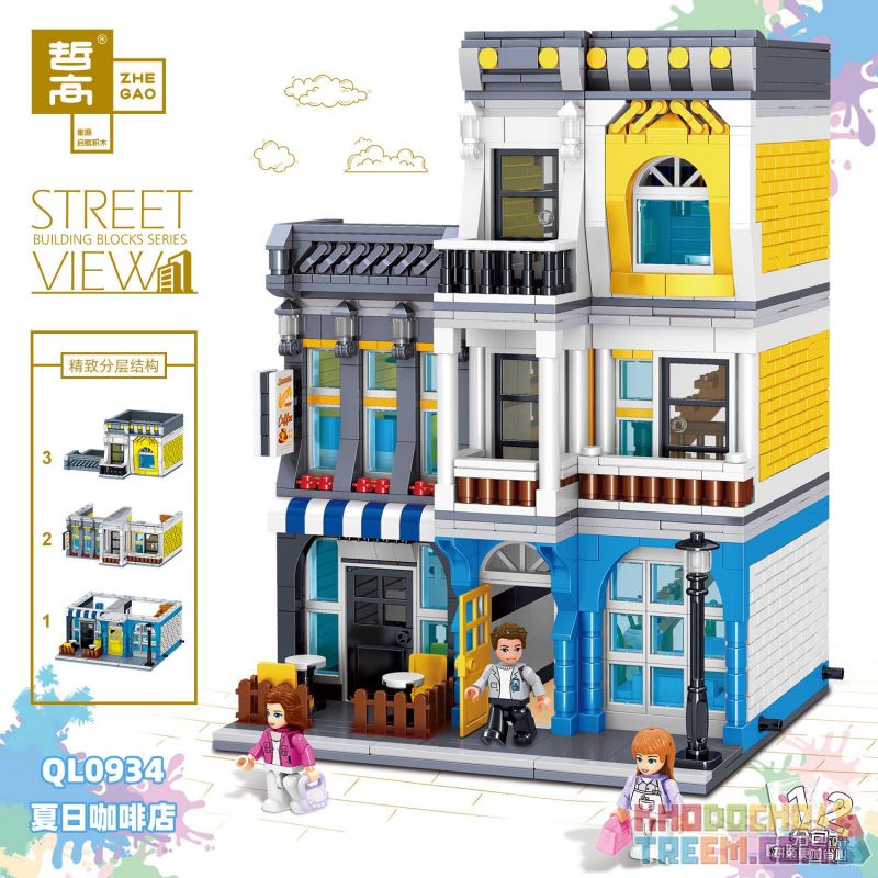 ZHEGAO QL0934 0934 non  QUÁN CÀ PHÊ MÙA HÈ bộ đồ chơi xếp lắp ráp ghép mô hình Creator SUMMER COFFEE SHOP Sáng Tạo 1278 khối ZHEGAO QL0934 0934 non  QUÁN CÀ PHÊ MÙA HÈ bộ đồ chơi xếp lắp ráp ghép mô hình Creator SUMMER COFFEE SHOP Sáng Tạo 1278 khối