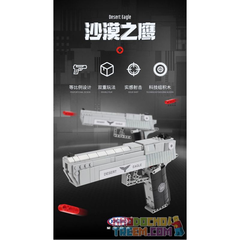 XINGBAO XB-24004 24004 XB24004 non  SÚNG LỤC ĐẠI BÀNG SA MẠC bộ đồ chơi xếp lắp ráp ghép mô hình Pubg Battlegrounds BATTLEFIELD FIREWIRE Bắn Súng 528 khối