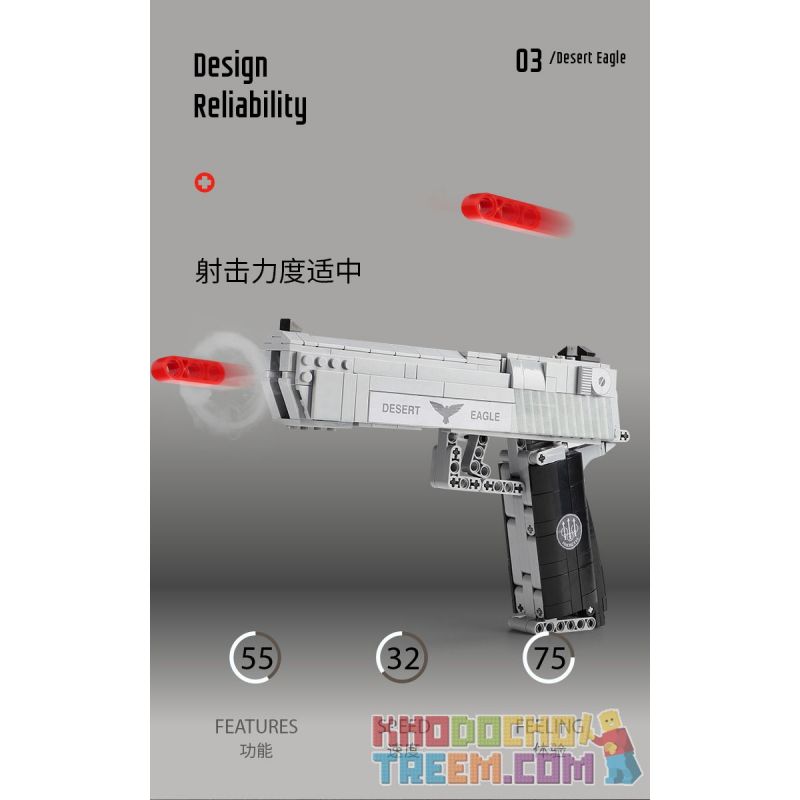 XINGBAO XB-24004 24004 XB24004 non  SÚNG LỤC ĐẠI BÀNG SA MẠC bộ đồ chơi xếp lắp ráp ghép mô hình Pubg Battlegrounds BATTLEFIELD FIREWIRE Bắn Súng 528 khối