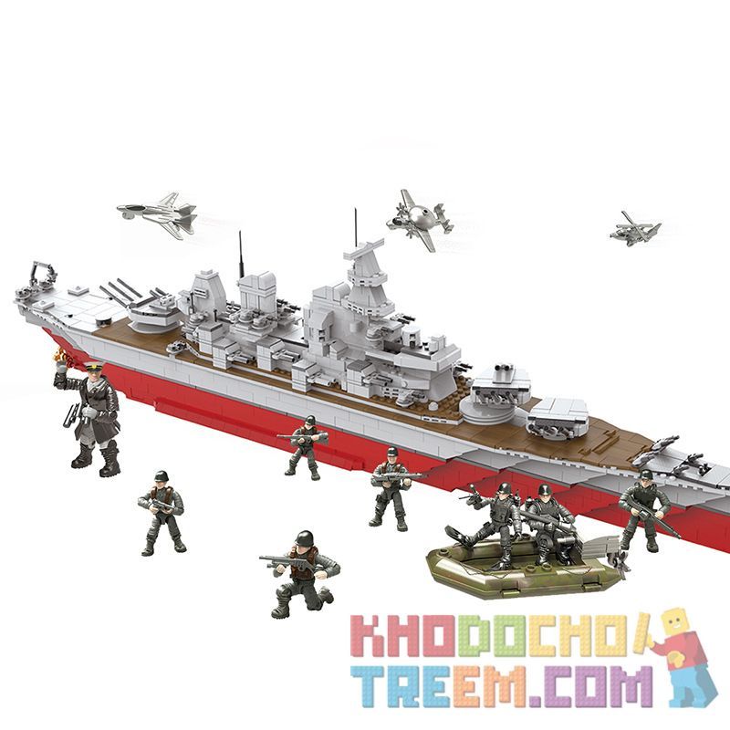 XIANG JUN XJ-876 non Lego CHIẾN HẠM IOWA bộ đồ chơi xếp lắp ráp ghép mô hình Military Army USS IOWA BB-61 Quân Sự Bộ Đội 2075 khối