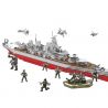 XIANG JUN XJ-876 non  CHIẾN HẠM IOWA bộ đồ chơi xếp lắp ráp ghép mô hình Military Army USS IOWA BB-61 Quân Sự Bộ Đội 2075 khối