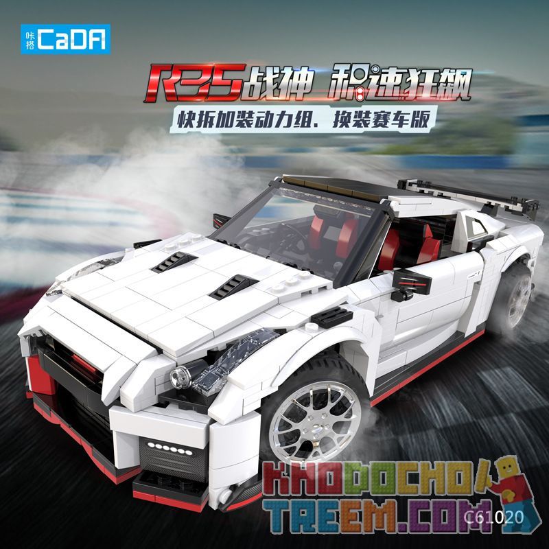 DOUBLEE CADA C61020 61020 non  XE ĐUA GTR R35 tỷ lệ 1:12.5 bộ đồ chơi xếp lắp ráp ghép mô hình Creator R35 SUPER CAR Sáng Tạo 1322 khối