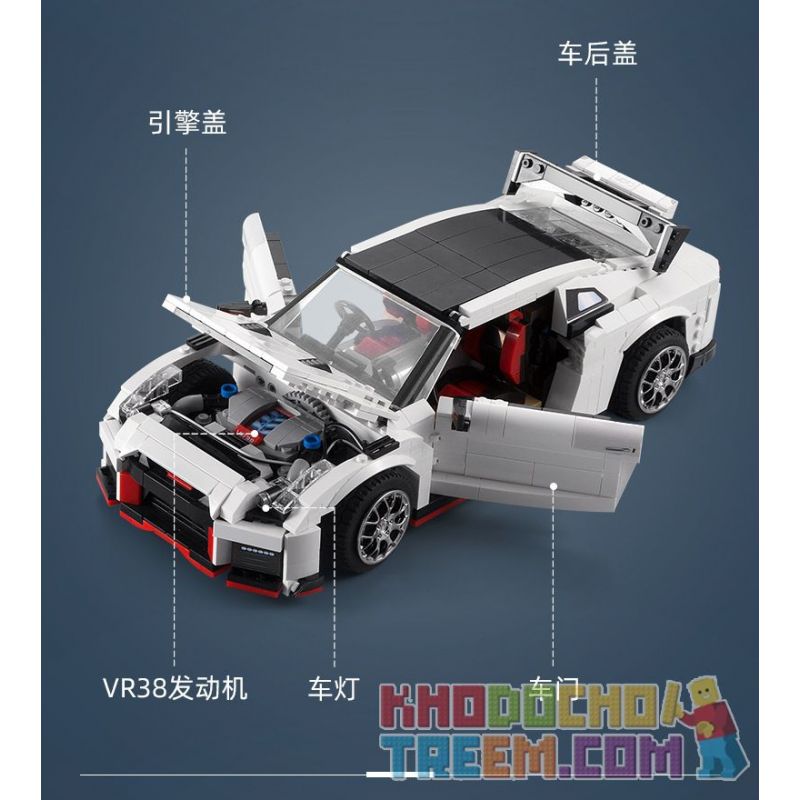DOUBLEE CADA C61020 61020 non  XE ĐUA GTR R35 tỷ lệ 1:12.5 bộ đồ chơi xếp lắp ráp ghép mô hình Creator R35 SUPER CAR Sáng Tạo 1322 khối