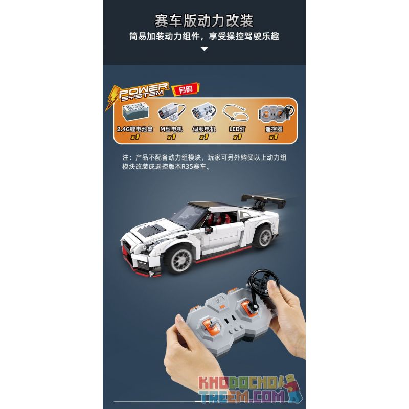 DOUBLEE CADA C61020 61020 non  XE ĐUA GTR R35 tỷ lệ 1:12.5 bộ đồ chơi xếp lắp ráp ghép mô hình Creator R35 SUPER CAR Sáng Tạo 1322 khối