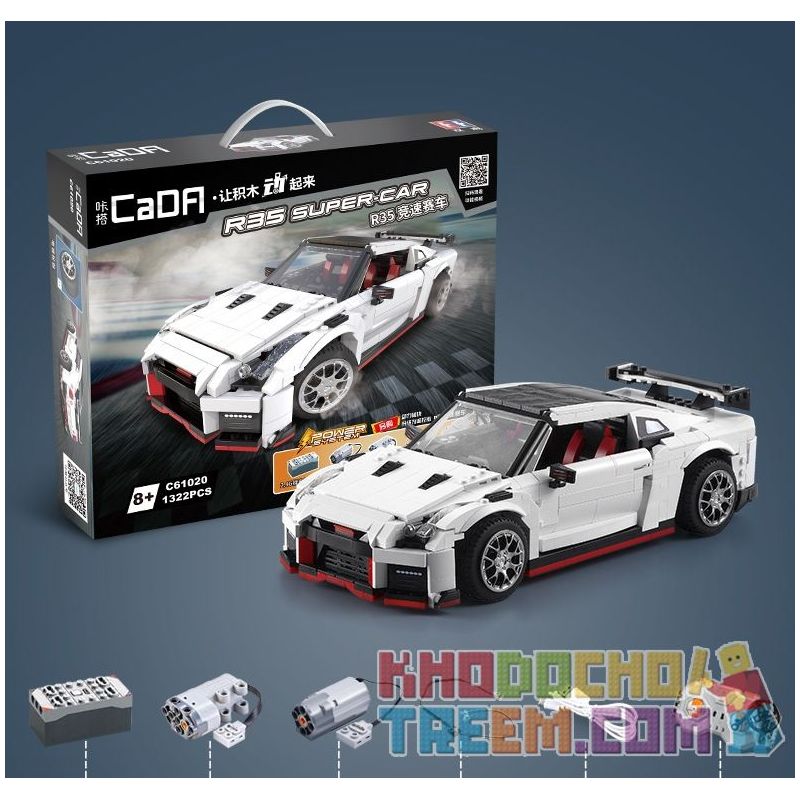 DOUBLEE CADA C61020 61020 non  XE ĐUA GTR R35 tỷ lệ 1:12.5 bộ đồ chơi xếp lắp ráp ghép mô hình Creator R35 SUPER CAR Sáng Tạo 1322 khối
