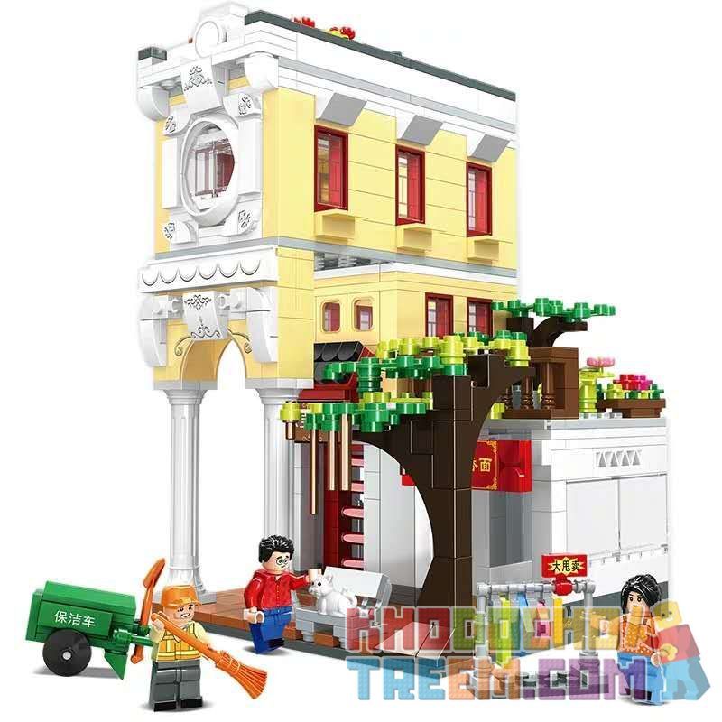 WOMA C0338 0338 non Lego CỬA HÀNG CẦM ĐỒ QILOU DONGBAO bộ đồ chơi xếp lắp ráp ghép mô hình Modular Buildings METROPOLITAN Mô Hình Nhà Cửa 687 khối