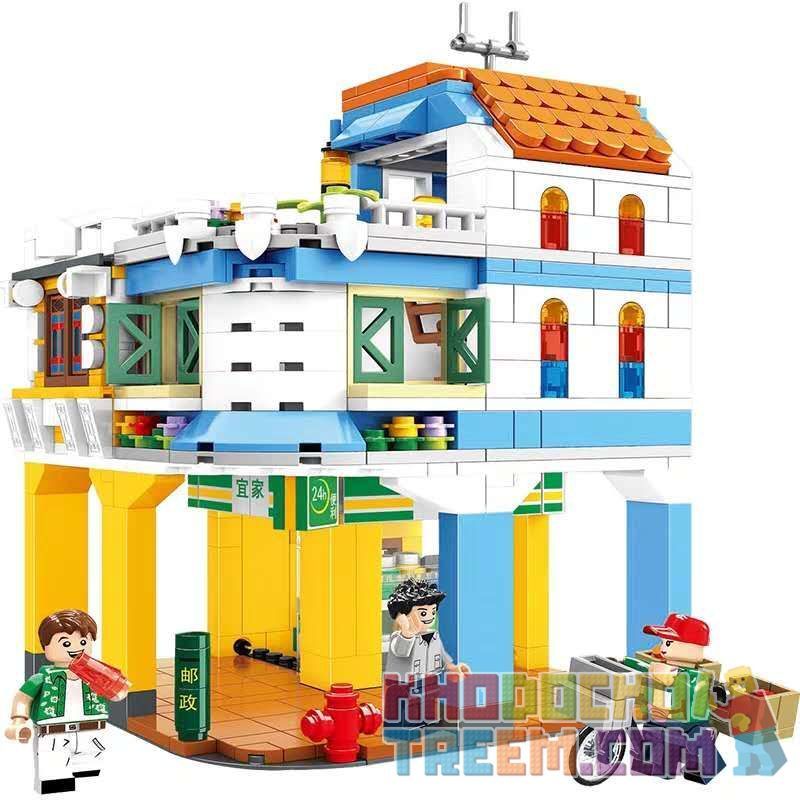 CHAOSHENG C0339 0339 WOMA C0339 0339 Xếp hình kiểu Lego MODULAR BUILDINGS Metropolitan Creative City Riding A Civilized Street P