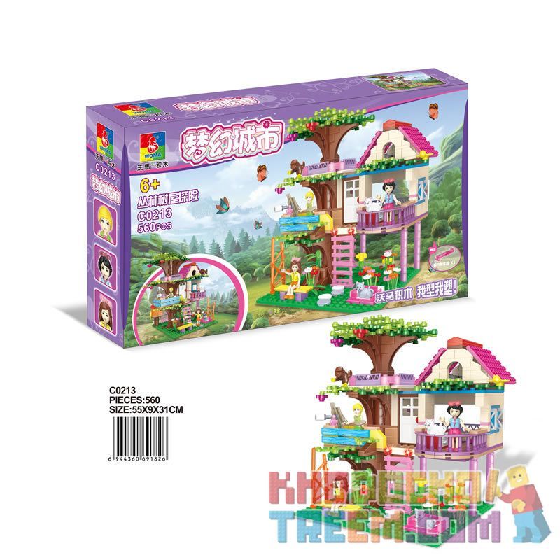 CHAOSHENG C0213 0213 WOMA C0213 0213 Xếp hình kiểu Lego FRIENDS Dream City Jungle Tree House Adventure 560 khối