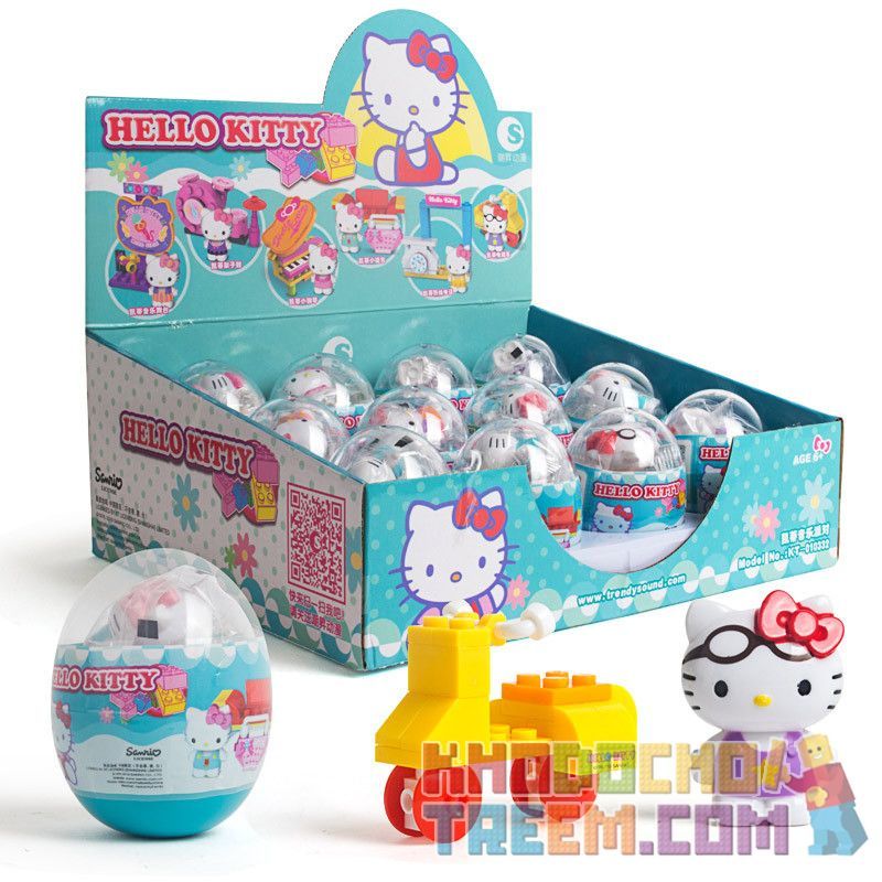 CHAOSHENG KT-010331 010331 KT010331 non  GACHA HELLO KITTY 6 LOẠI XE BỎNG NGÔ CƯỠI NGỰA CỬA HÀNG TÀU HỎA HỌA SĨ BẬP BÊNH bộ đồ chơi xếp lắp ráp ghép mô hình Movie & Game Phim Và Trò Chơi