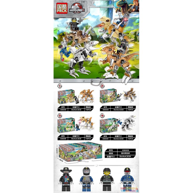 PRCK 69009 Xếp hình kiểu Lego FROZEN DINOSAUR WORLD III Raptors Attack 4 Raptors Tấn Công 4 Kiểu 294 khối