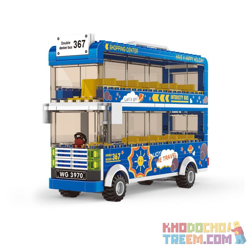 WANGE 3970 Xếp hình kiểu Lego CITY Intercity Bus Double-decker Bus Urban Bus Double Decker Bus Xe Buýt Hai Tầng 257 khối