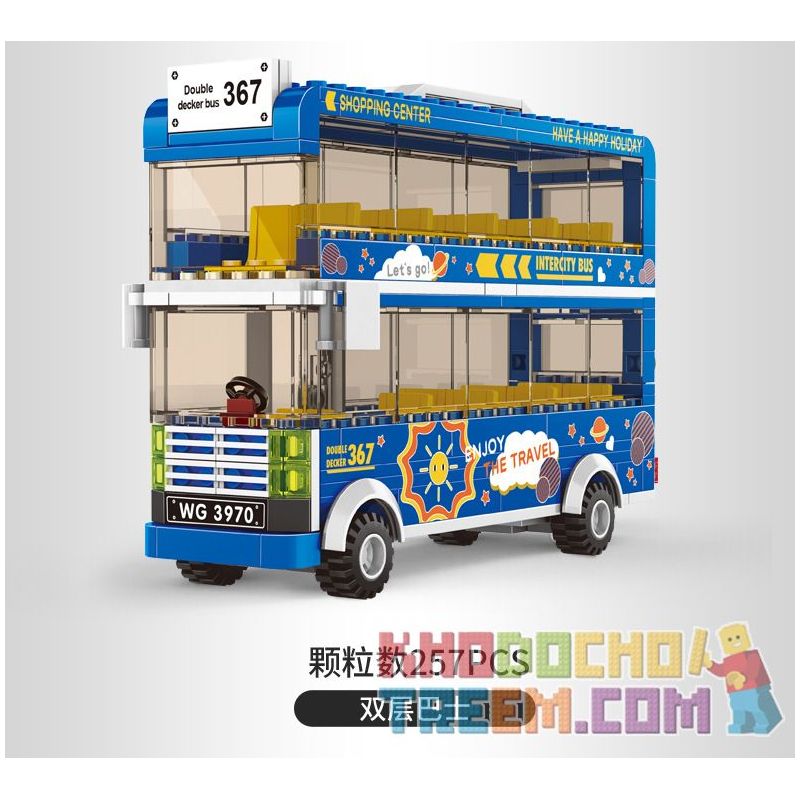 WANGE 3970 non  XE BUÝT HAI TẦNG bộ đồ chơi xếp lắp ráp ghép mô hình City INTERCITY BUS DOUBLE-DECKER Thành Phố 257 khối WANGE 3970 non  XE BUÝT HAI TẦNG bộ đồ chơi xếp lắp ráp ghép mô hình City INTERCITY BUS DOUBLE-DECKER Thành Phố 257 khối