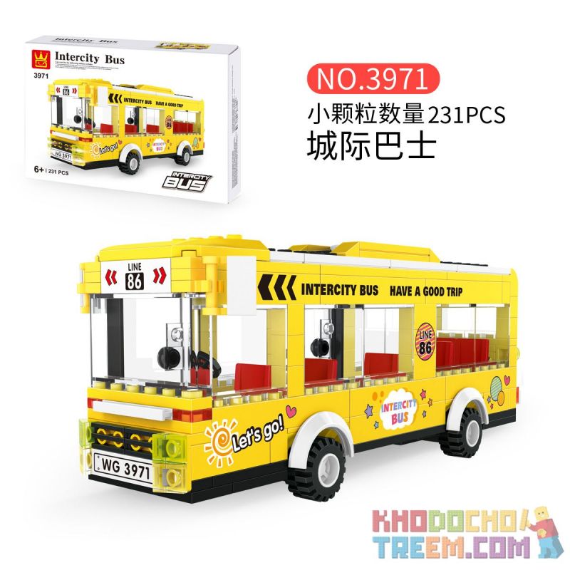 WANGE 3971 Xếp hình kiểu Lego CITY Intercity Bus Intercity Bus Urban Bus Xe Buýt Liên Tỉnh 231 khối
