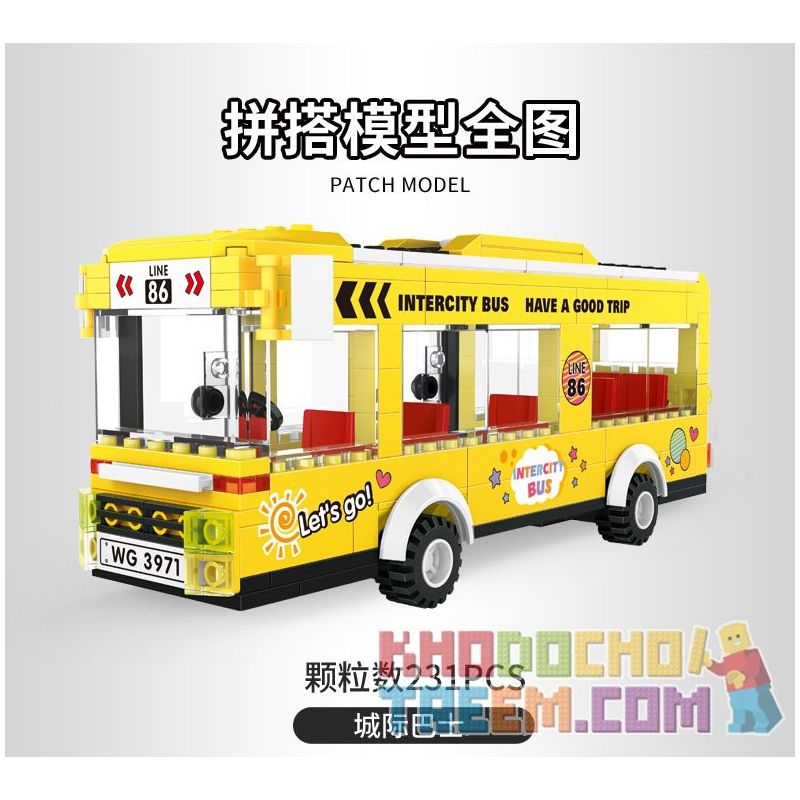 WANGE 3971 non  XE BUÝT LIÊN TỈNH bộ đồ chơi xếp lắp ráp ghép mô hình City INTERCITY BUS INTERCITY Thành Phố 231 khối WANGE 3971 non  XE BUÝT LIÊN TỈNH bộ đồ chơi xếp lắp ráp ghép mô hình City INTERCITY BUS INTERCITY Thành Phố 231 khối