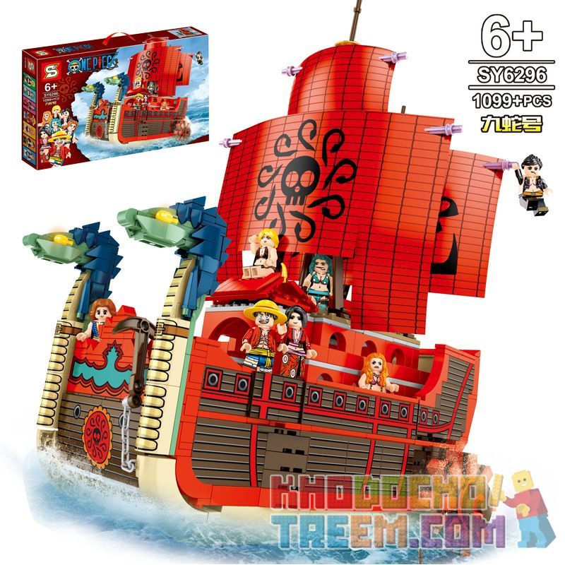 SHENG YUAN SY SY6296 6296 Xếp hình kiểu Lego ONE PIECE Jiu Snake Pirate Ship Corsair Hydra 1099 khối