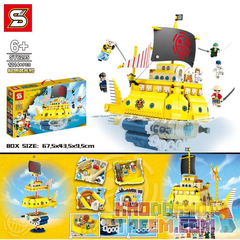 SHENG YUAN SY SY6295 6295 Xếp hình kiểu Lego ONE PIECE Polar Diving Pirate Ship Tàu Cướp Biển Lặn Cực 1214 khối