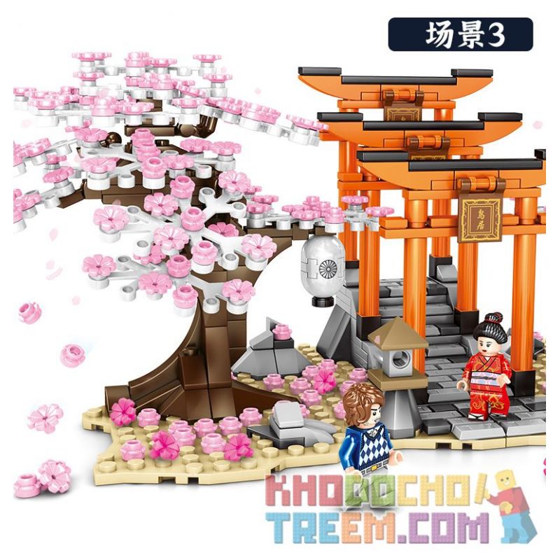 SEMBO 601075 non  CHIDORI bộ đồ chơi xếp lắp ráp ghép mô hình Cherry Blossom Season Mùa Hoa Anh Đào 647 khối SEMBO 601075 non  CHIDORI bộ đồ chơi xếp lắp ráp ghép mô hình Cherry Blossom Season Mùa Hoa Anh Đào 647 khối