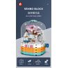 SEMBO 601077 non  HỘP XOAY ĐÈN TRONG SUỐT bộ đồ chơi xếp lắp ráp ghép mô hình Cherry Blossom Season Mùa Hoa Anh Đào 259 khối