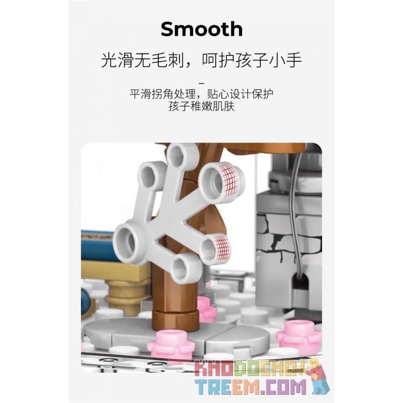 SEMBO 601077 non  HỘP XOAY ĐÈN TRONG SUỐT bộ đồ chơi xếp lắp ráp ghép mô hình Cherry Blossom Season Mùa Hoa Anh Đào 259 khối